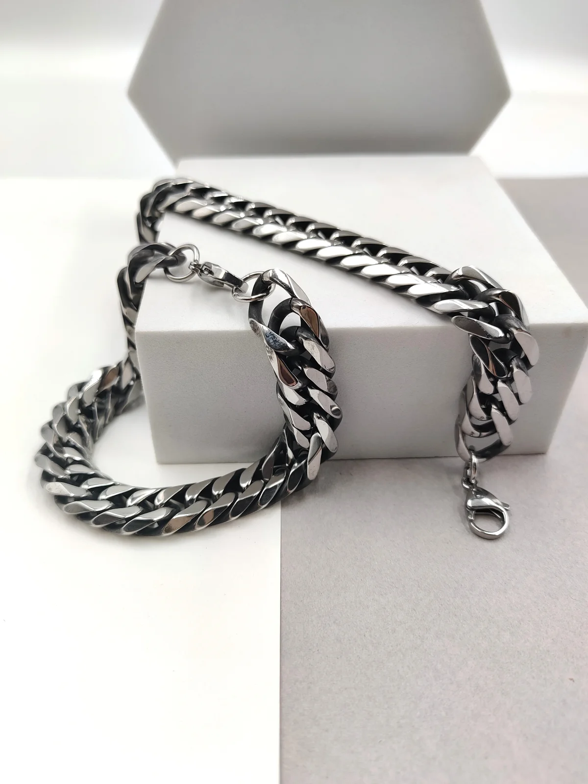 Men's Gunmetal Stainless Steel Chain Bracelet by Magis Handmade Jewels – view 2