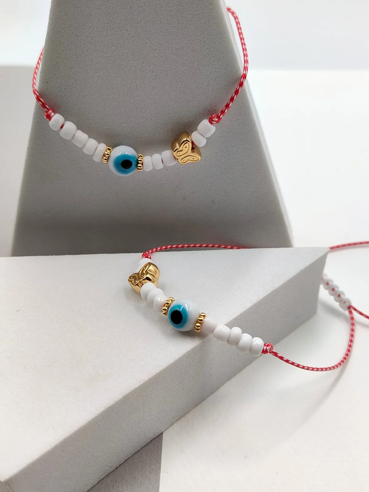 Traditional March Bracelet with Gold-Plated Details and Evil Eye #371590