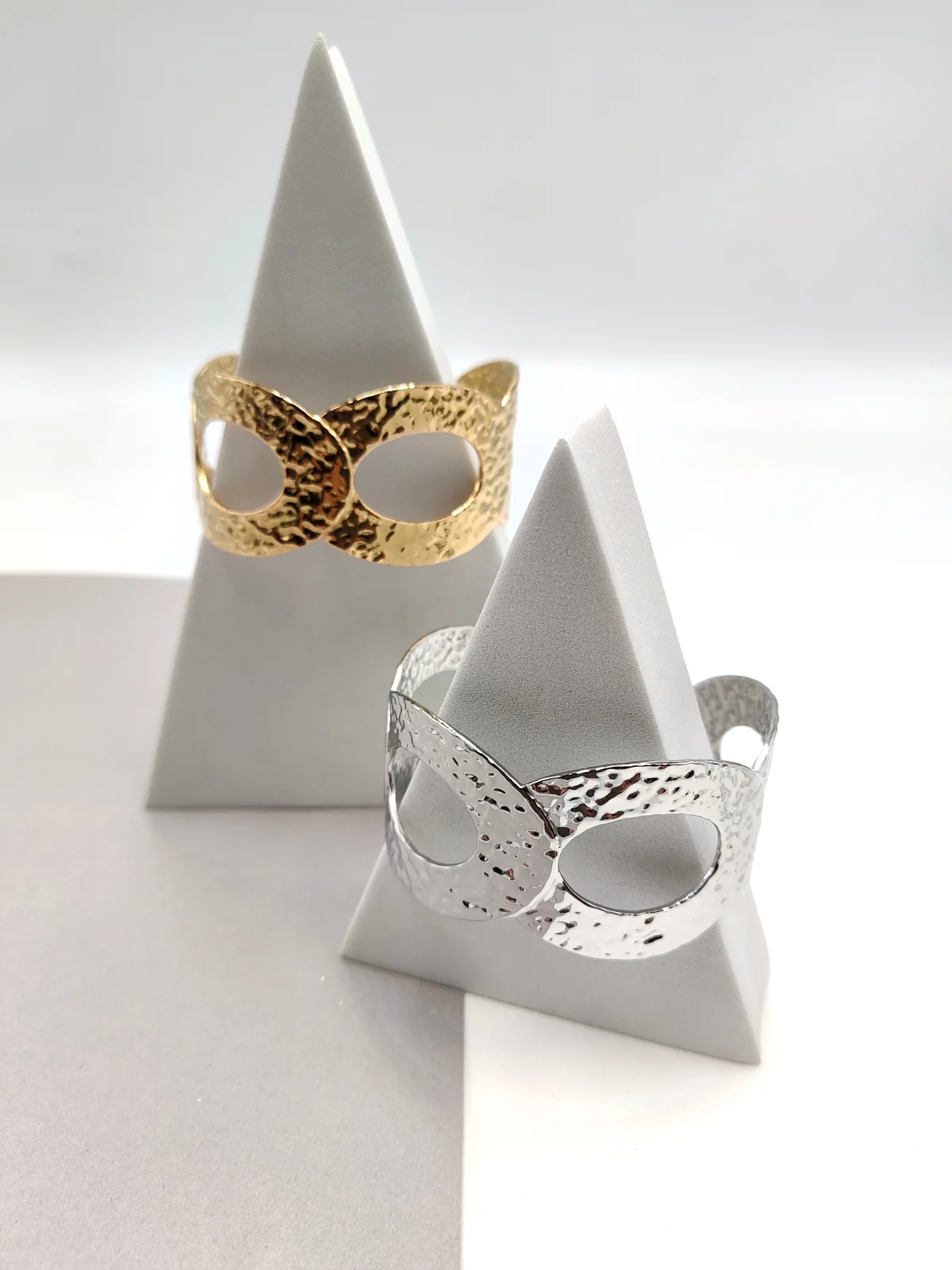 Stainless Steel Bracelet with Embossed Surface by Magis Handmade Jewels – view 3
