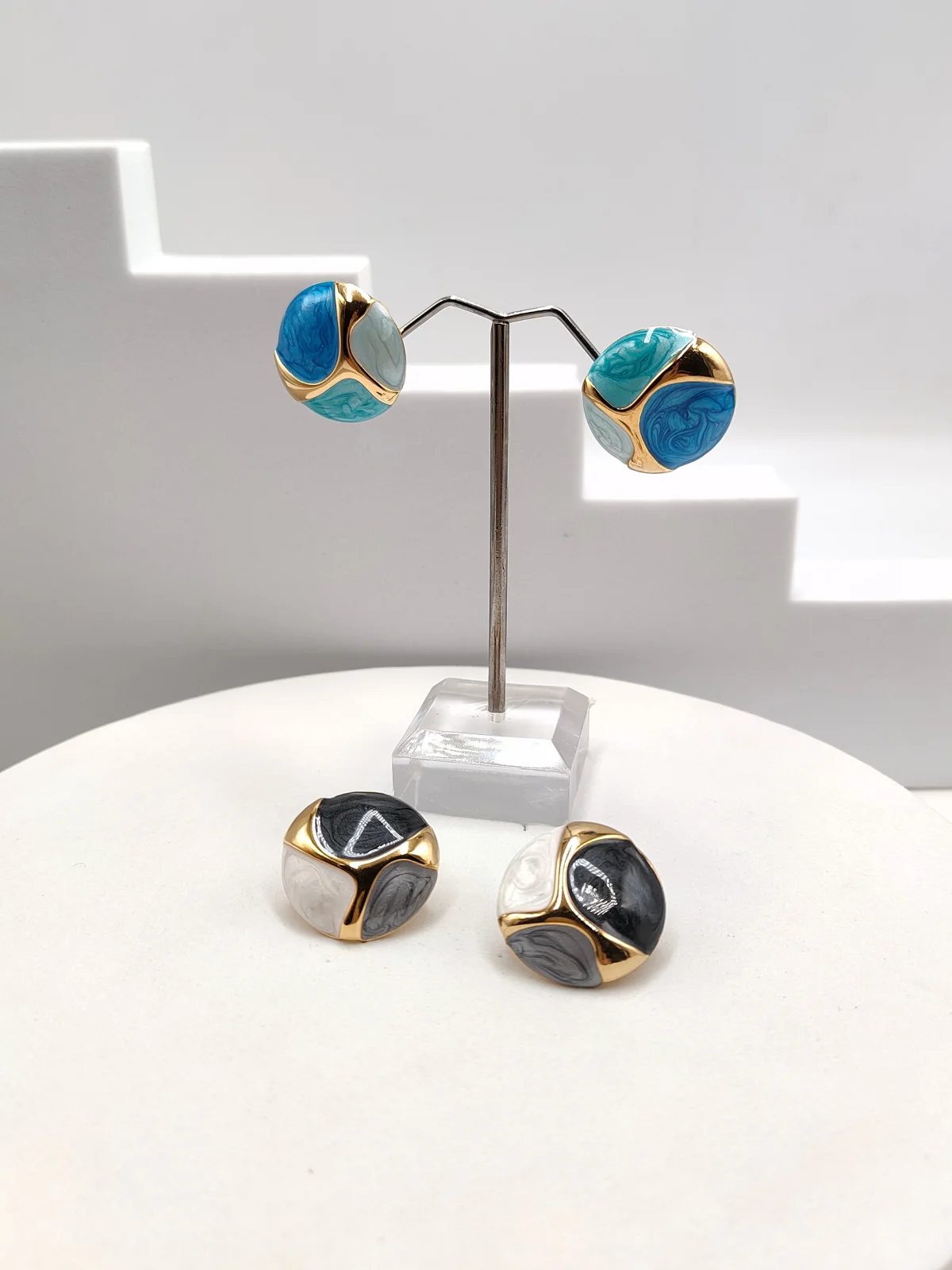 Stainless Steel Earrings with Enamel #702602