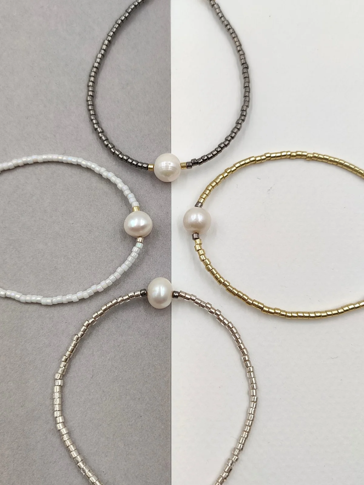 Bracelet with Miyuki Beads and Cultured Pearl #6501133