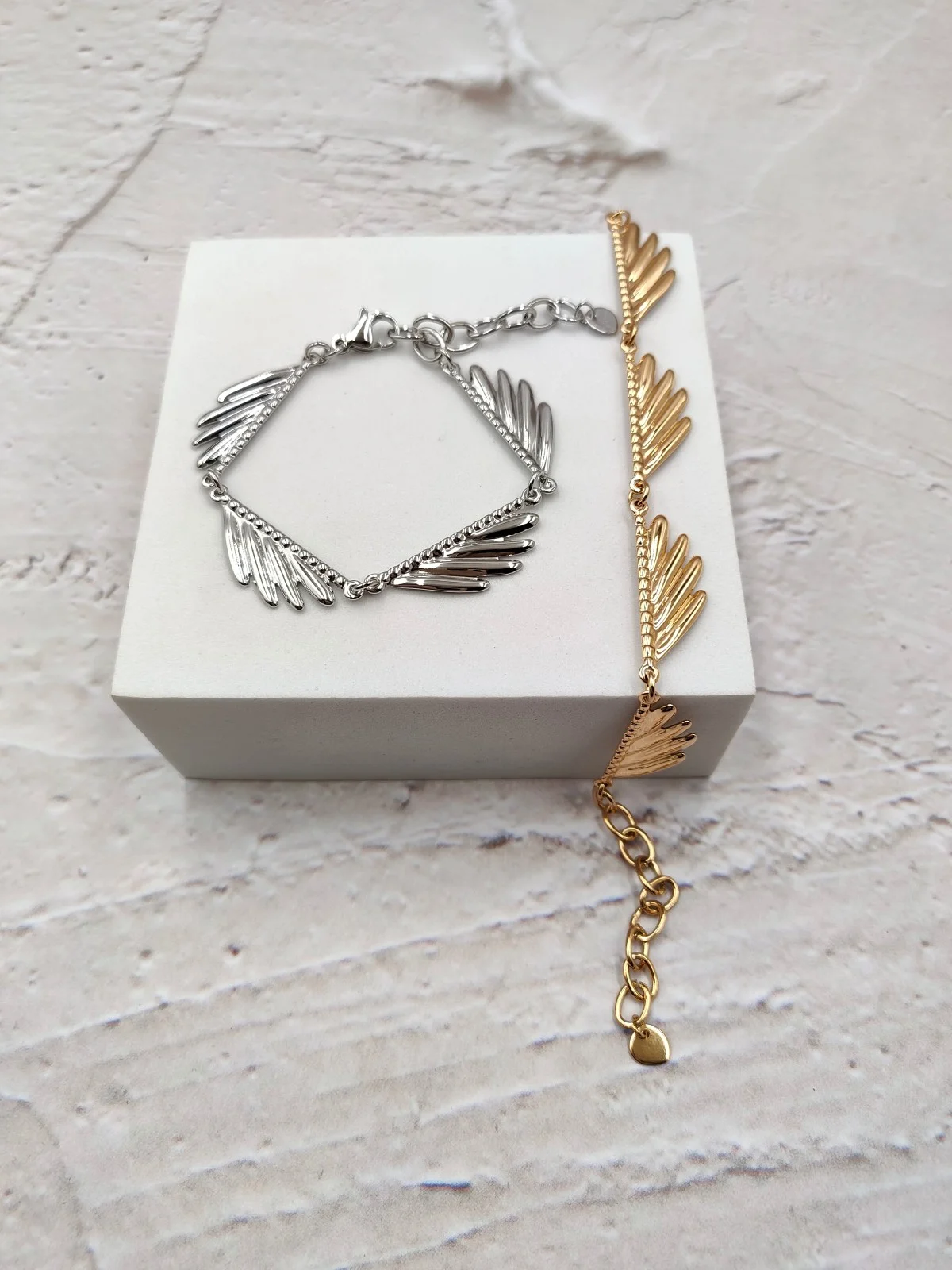 Stainless Steel Bracelet with Embossed Designs by Magis Handmade Jewels – view 2