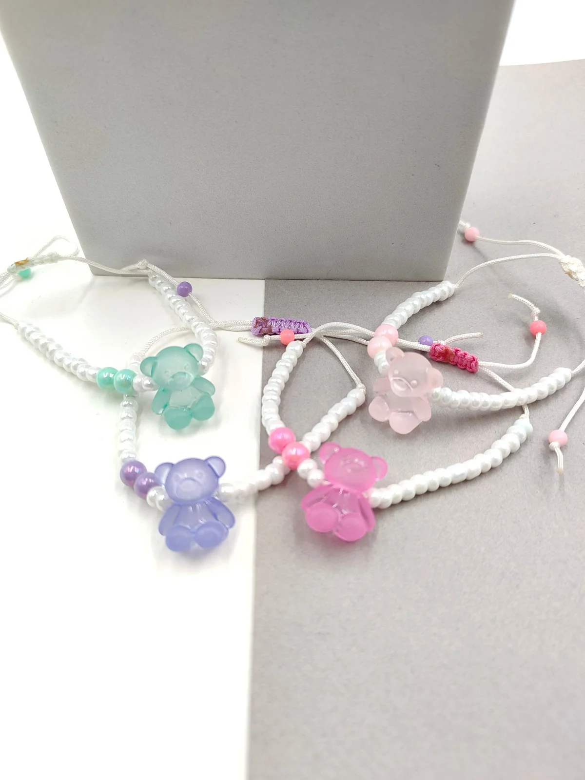 Bracelet with Beads and Teddy Bear by Magis Handmade Jewels – view 2