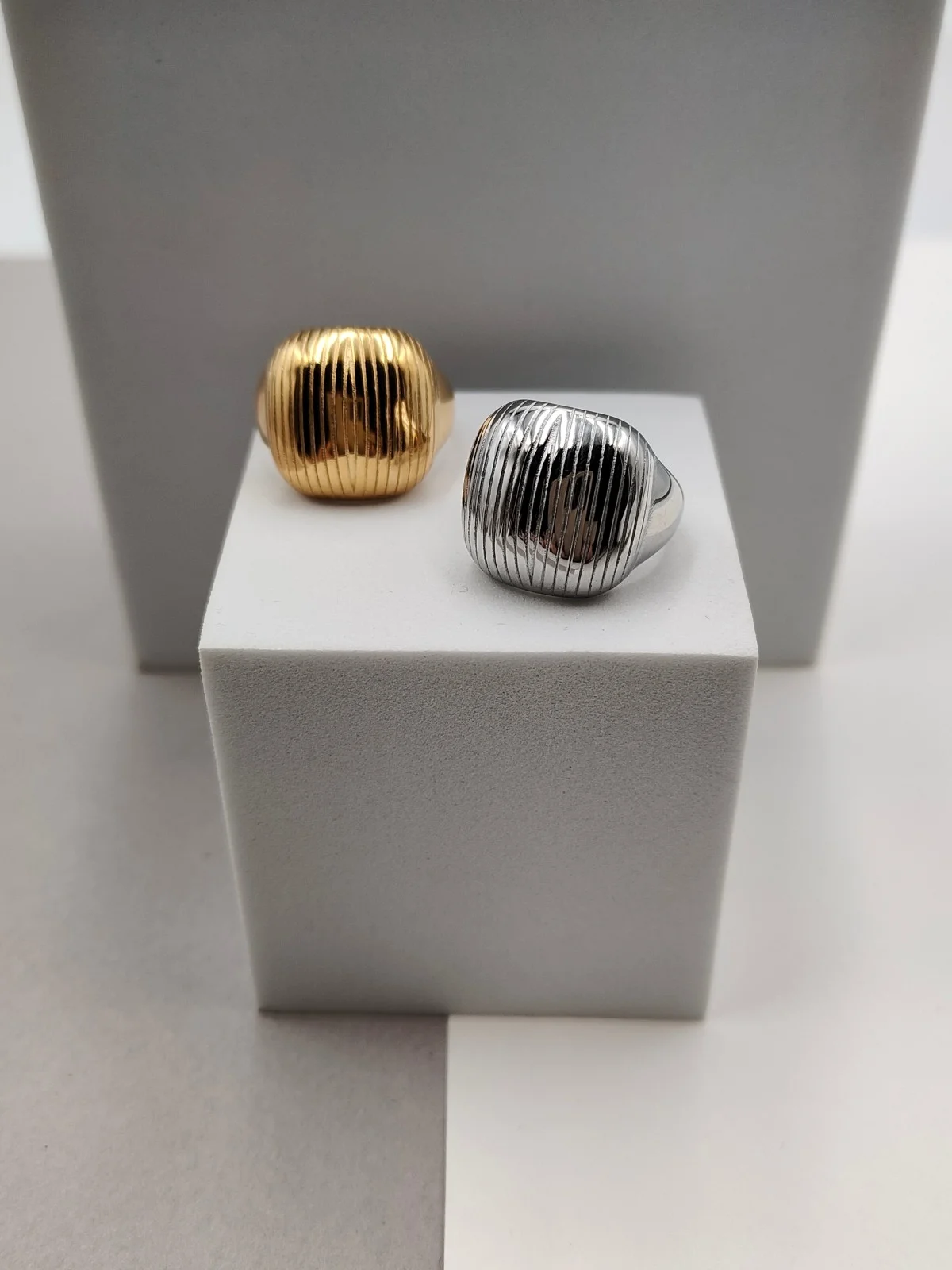 Stainless Steel Square Ring by Magis Handmade Jewels – view 2