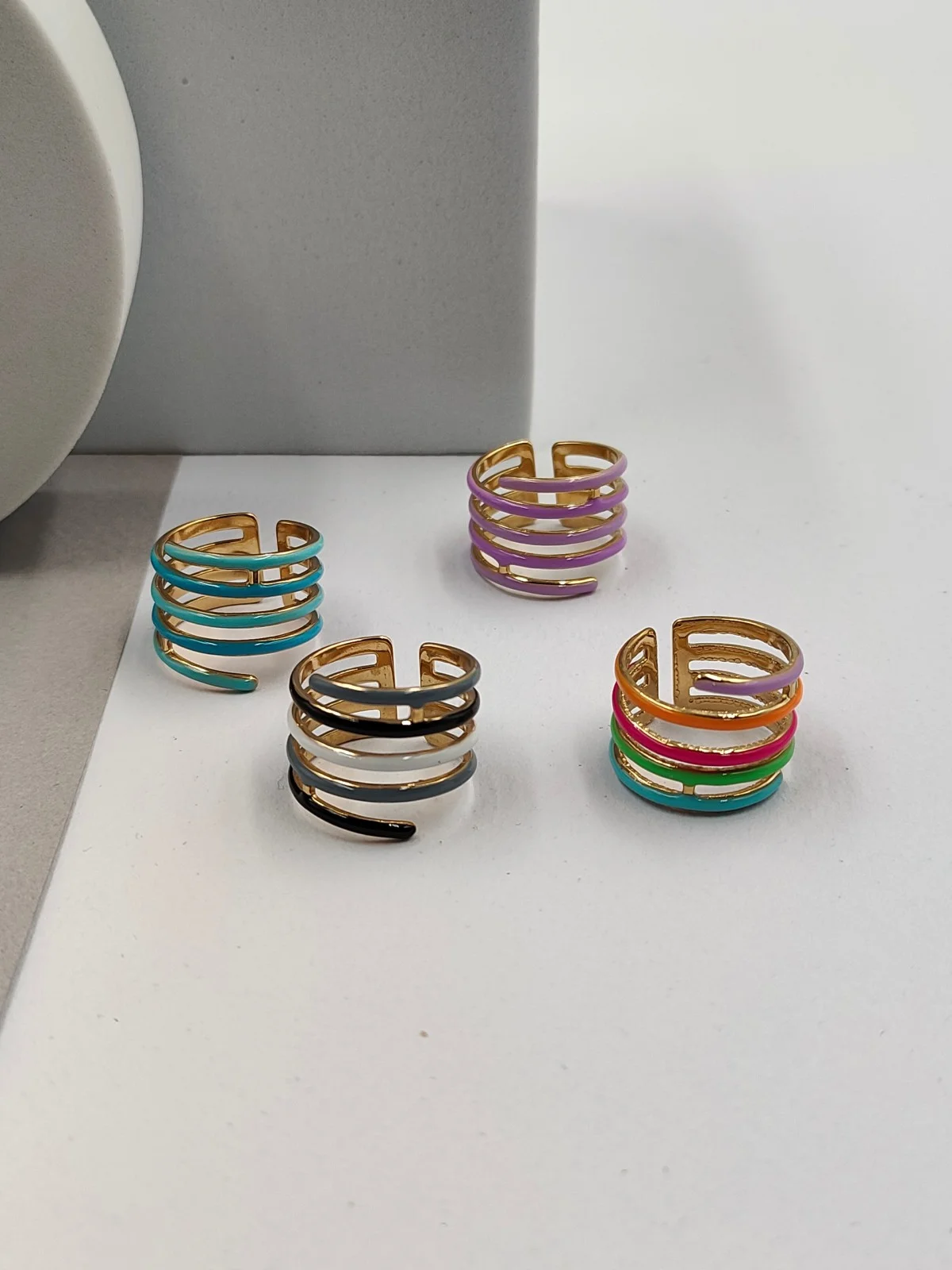 Stainless Steel Ring with Enamel #650901