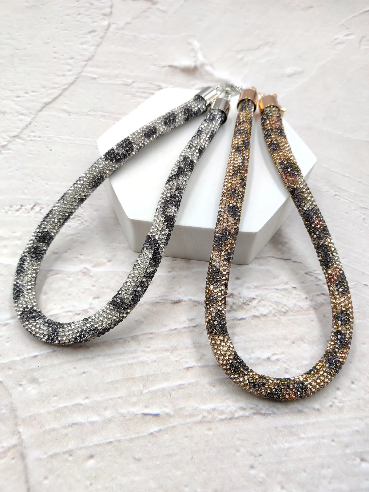 Necklace with Crystals and Animal Print by Magis Handmade Jewels – view 2