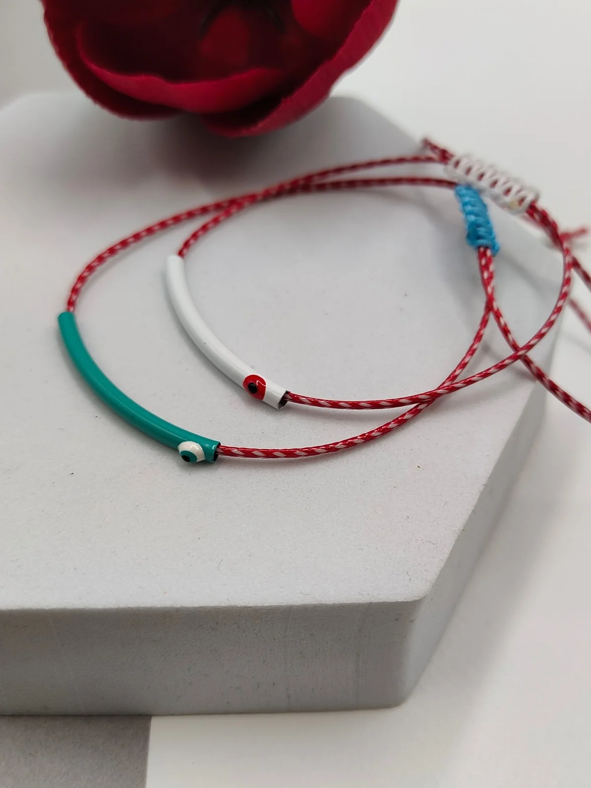 Traditional March Bracelet with Bar and Evil Eye by Magis Handmade Jewels – view 2