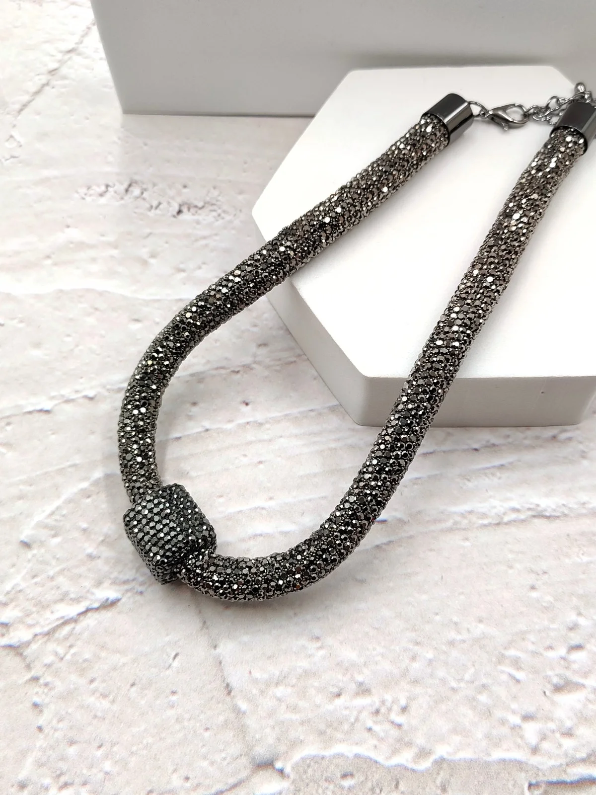 Necklace with Rhinestones and Crystals by Magis Handmade Jewels – view 4