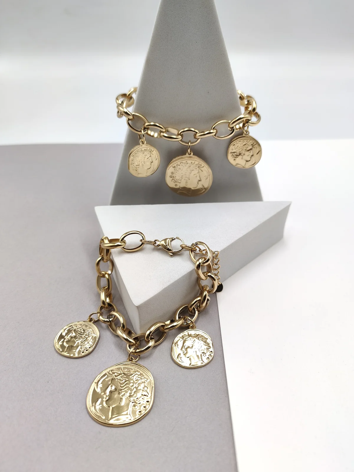 Stainless Steel Bracelet with Embossed Motif by Magis Handmade Jewels – view 3