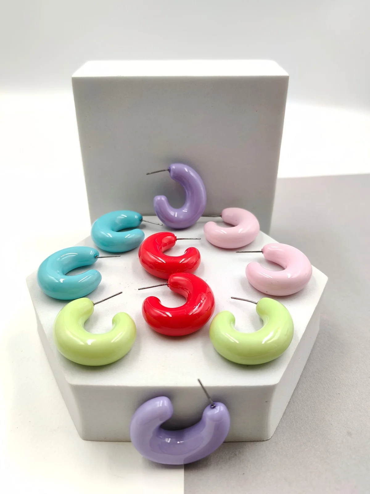 Acrylic Earrings with Resin by Magis Handmade Jewels – view 2