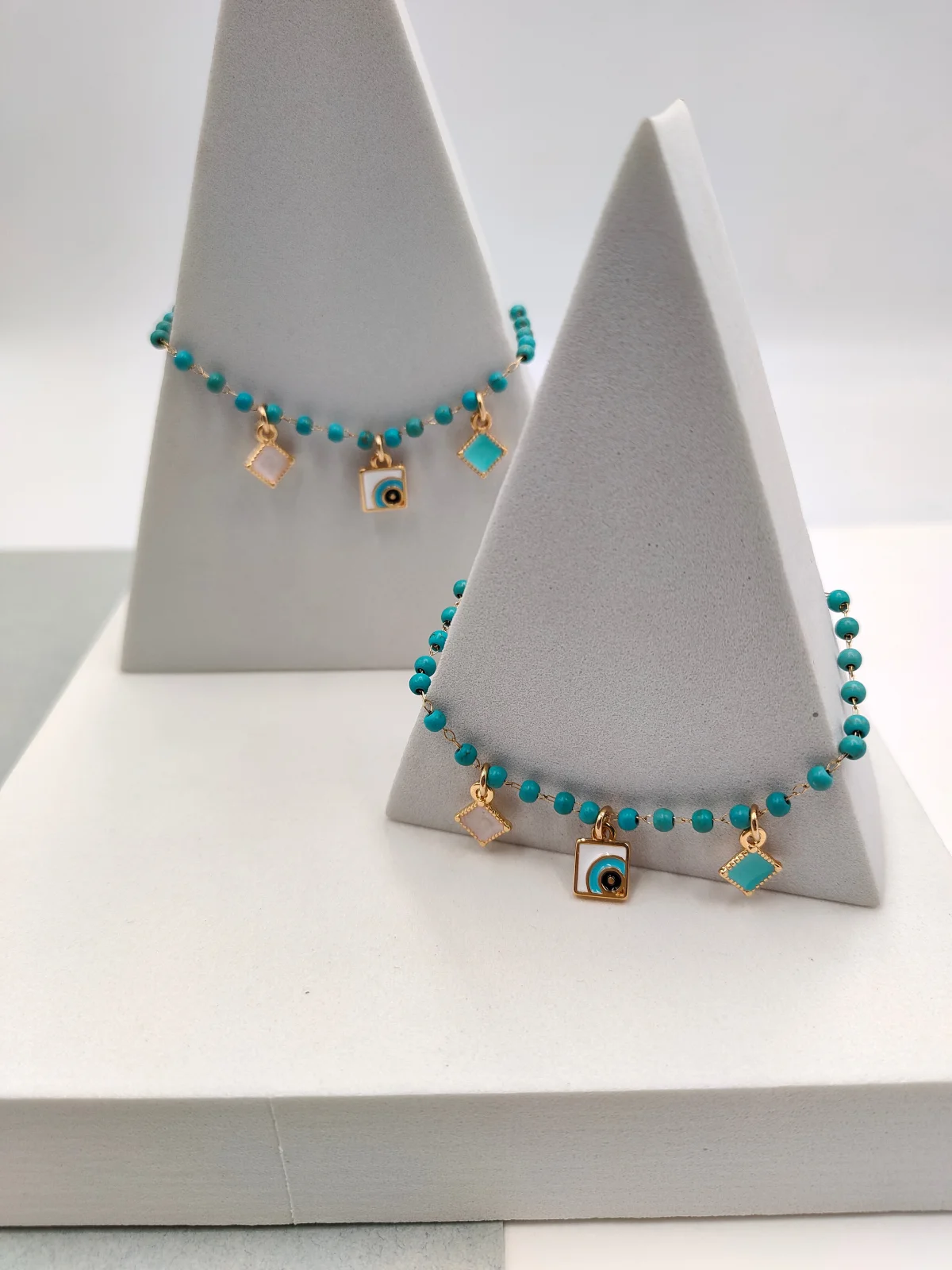 Stainless Steel Bracelet with Beads and Enamel by Magis Handmade Jewels – view 2