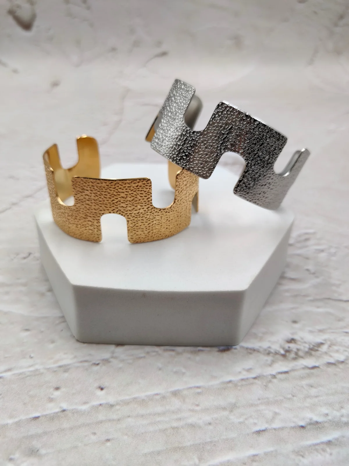 Stainless Steel Embossed Bracelet by Magis Handmade Jewels – view 2