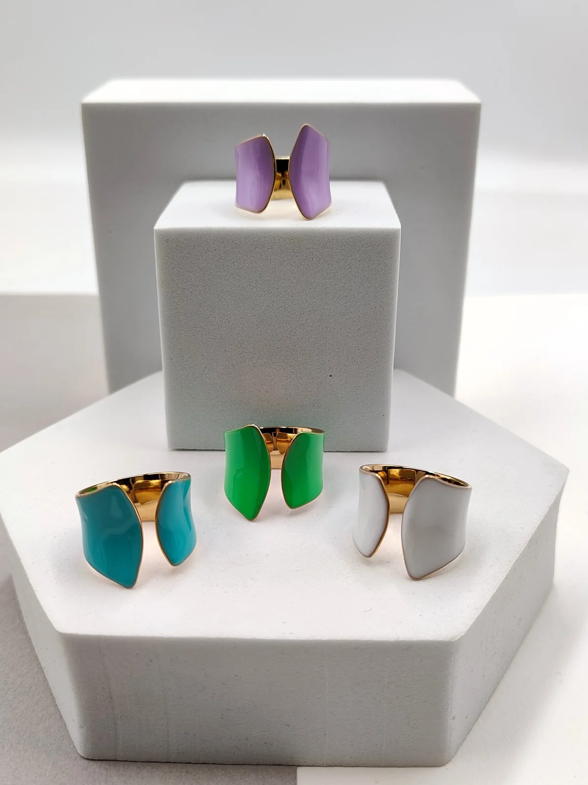 Stainless Steel Ring with Enamel by Magis Handmade Jewels – view 4