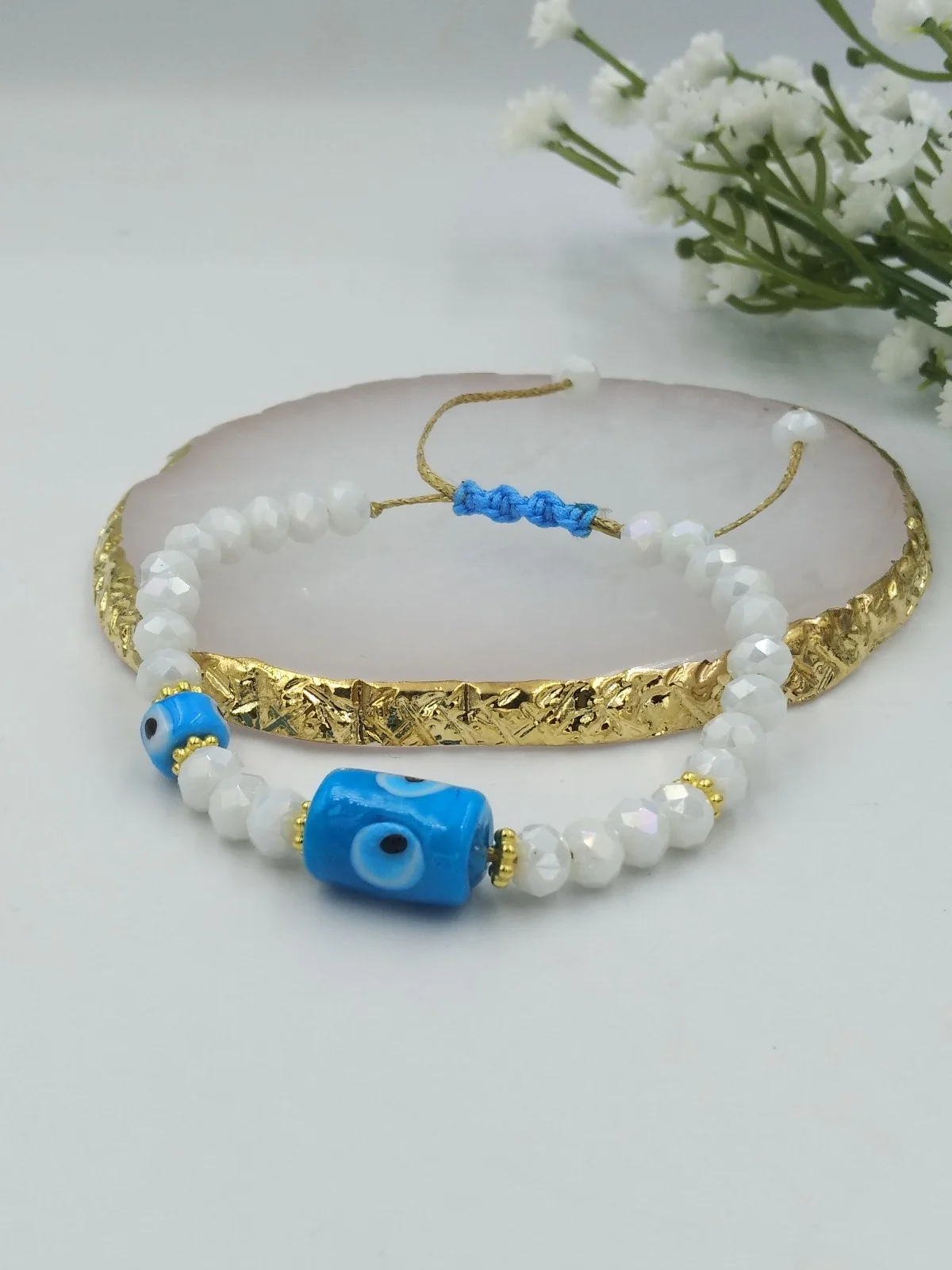 Bracelet with Crystals and Evil Eyes by Magis Handmade Jewels – view 5