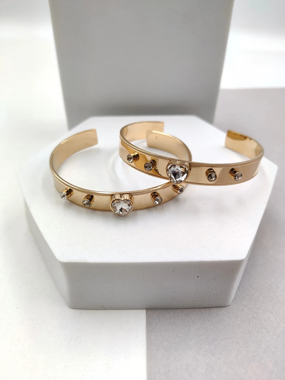 Stainless Steel Bracelet with Crystals and Heart by Magis Handmade Jewels – view 2