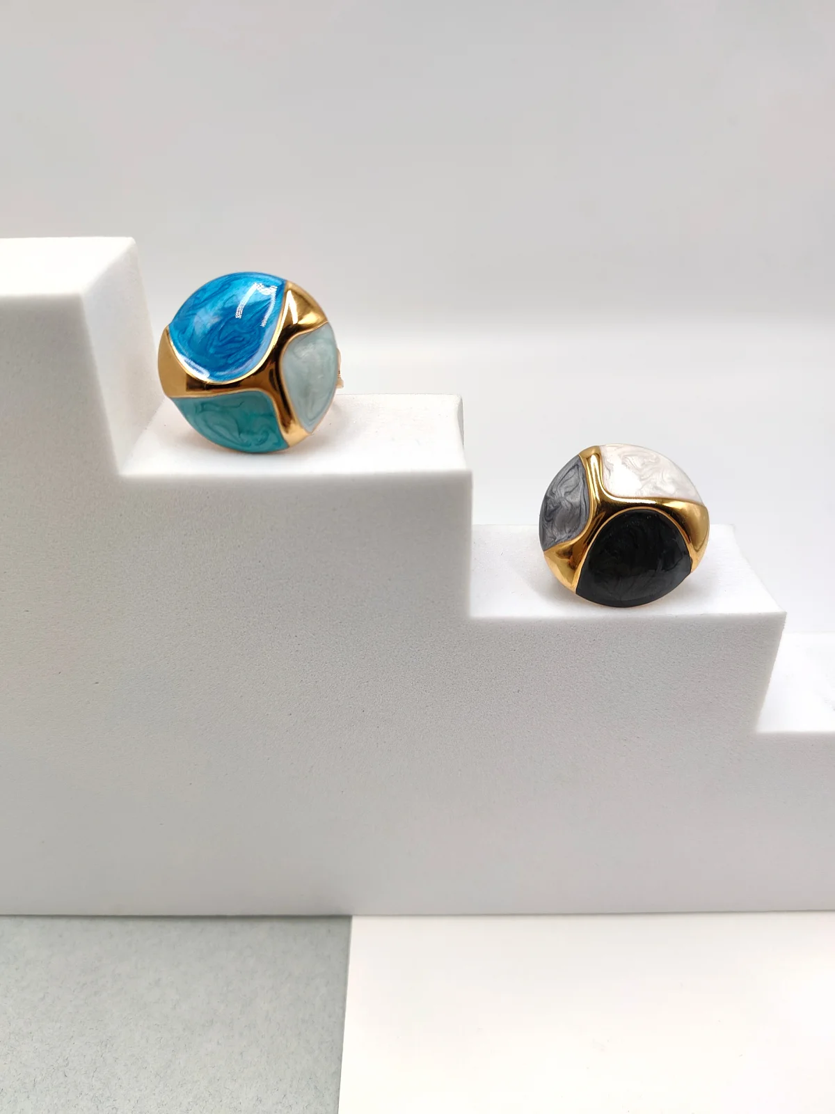 Stainless Steel Ring with Enamel by Magis Handmade Jewels – view 2