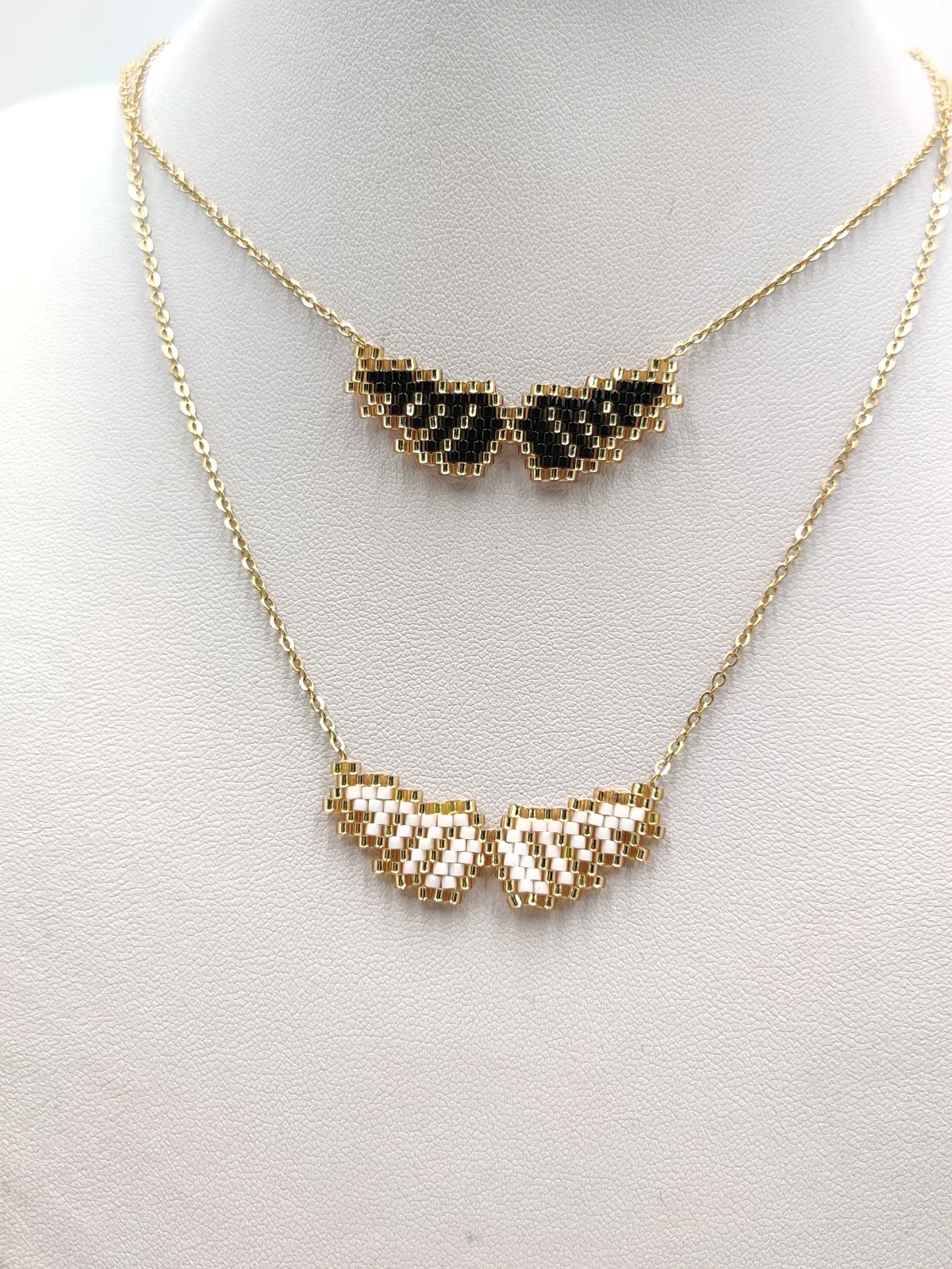 Stainless Steel Necklace with Miyuki Beads and Feather Design #622816