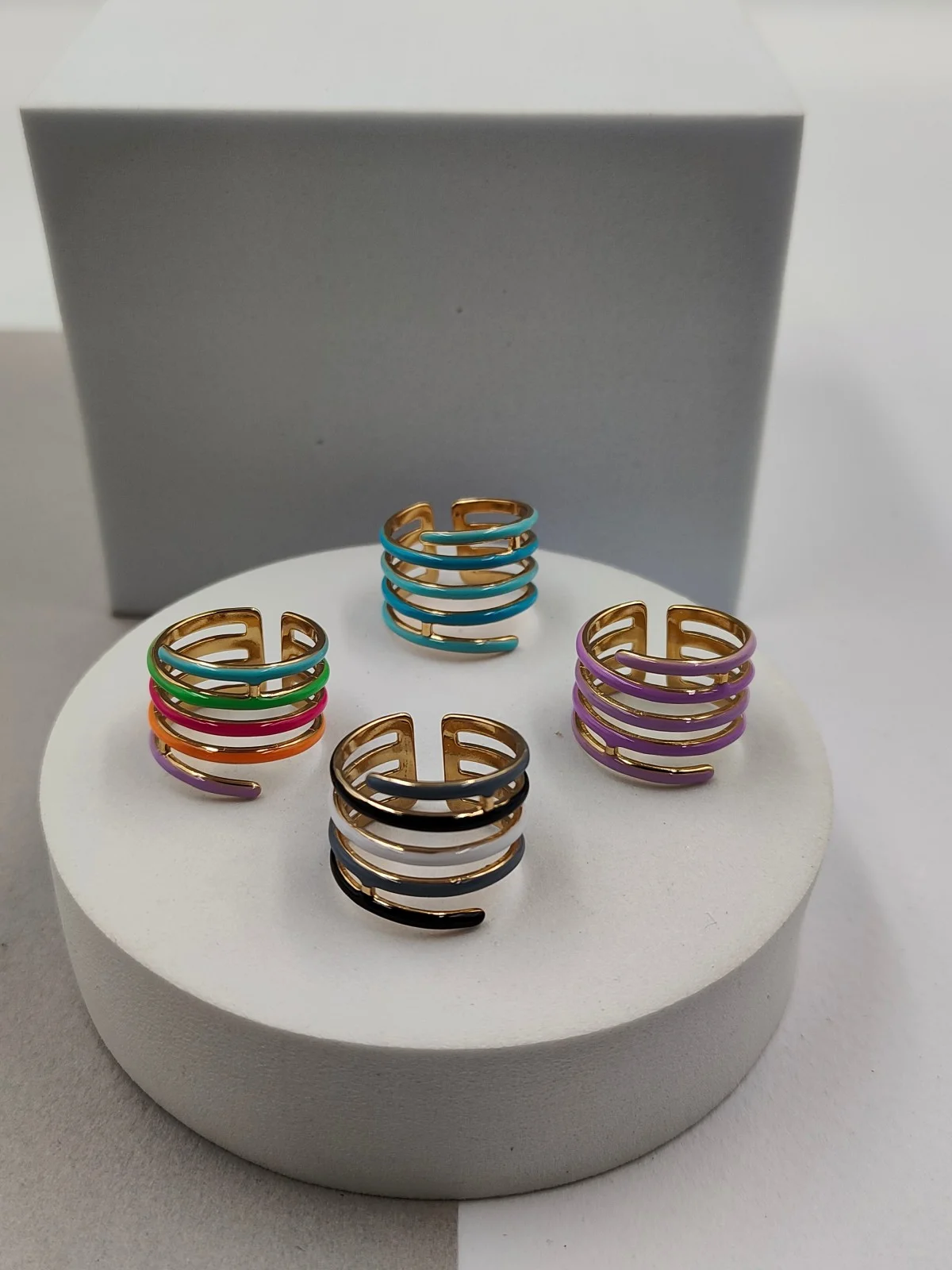 Stainless Steel Ring with Enamel by Magis Handmade Jewels – view 3