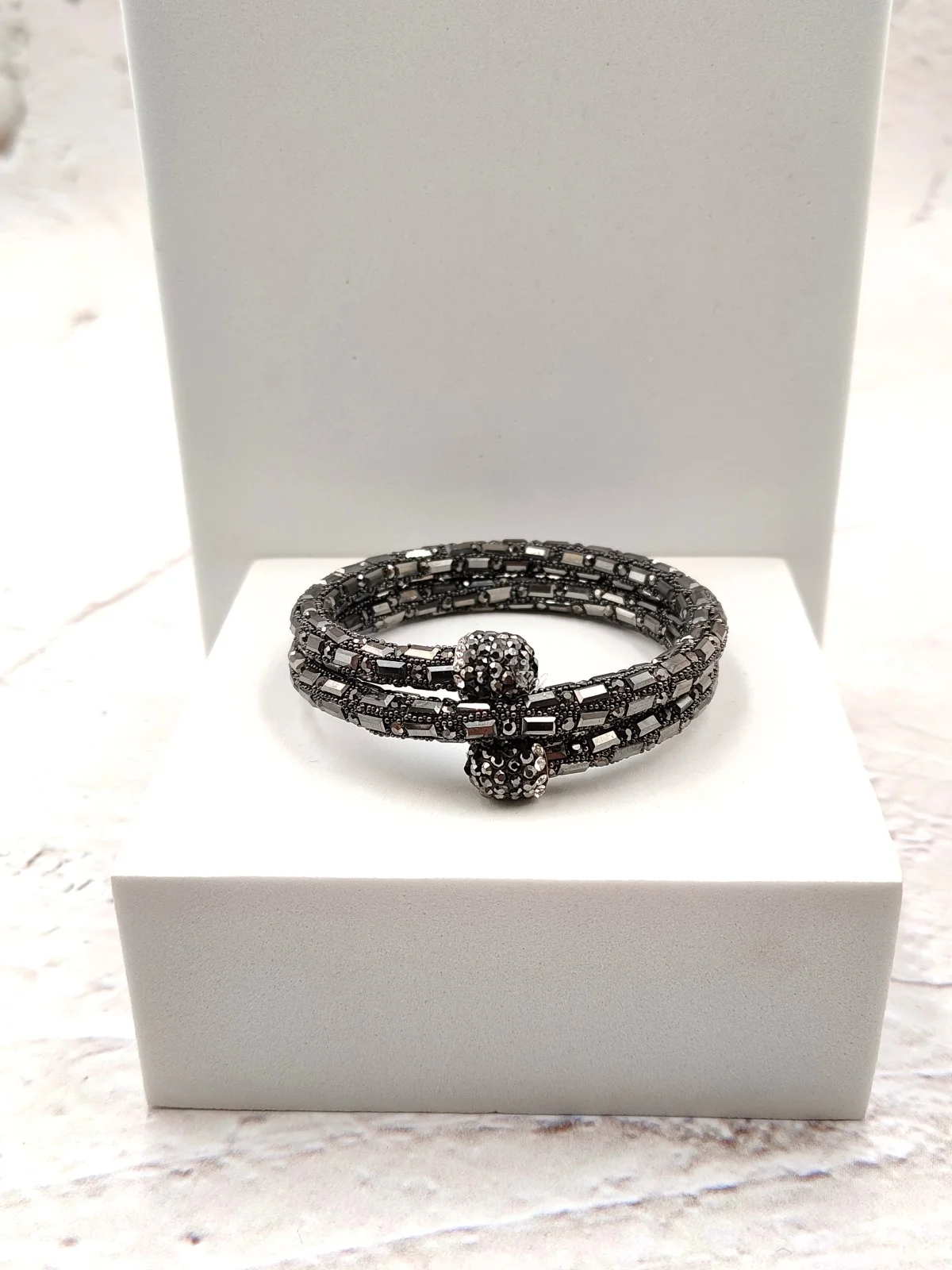 Double Bracelet with Rhinestones and Crystals by Magis Handmade Jewels – view 2
