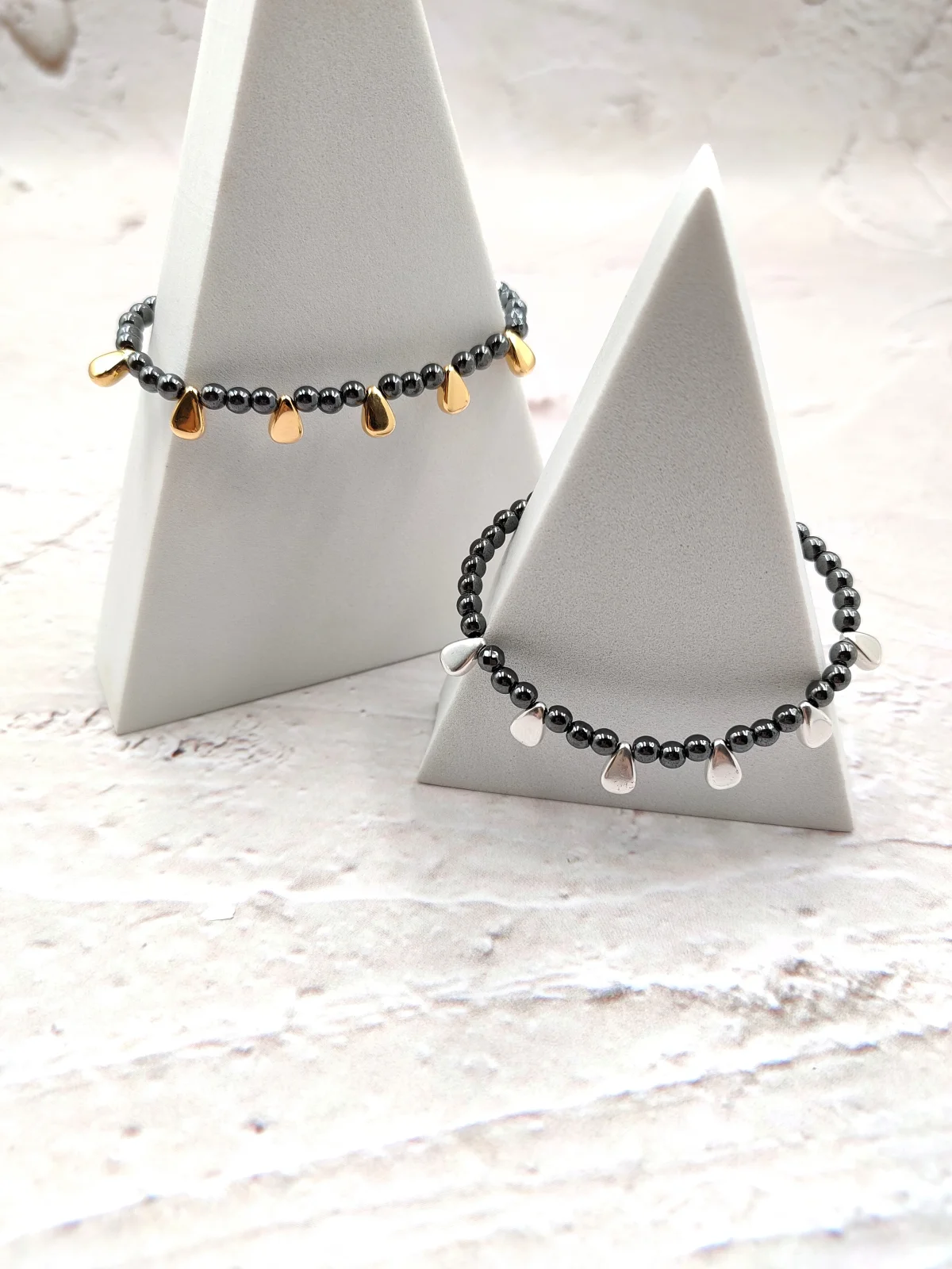 Bracelet with Hematite and Drop Motif by Magis Handmade Jewels – view 3
