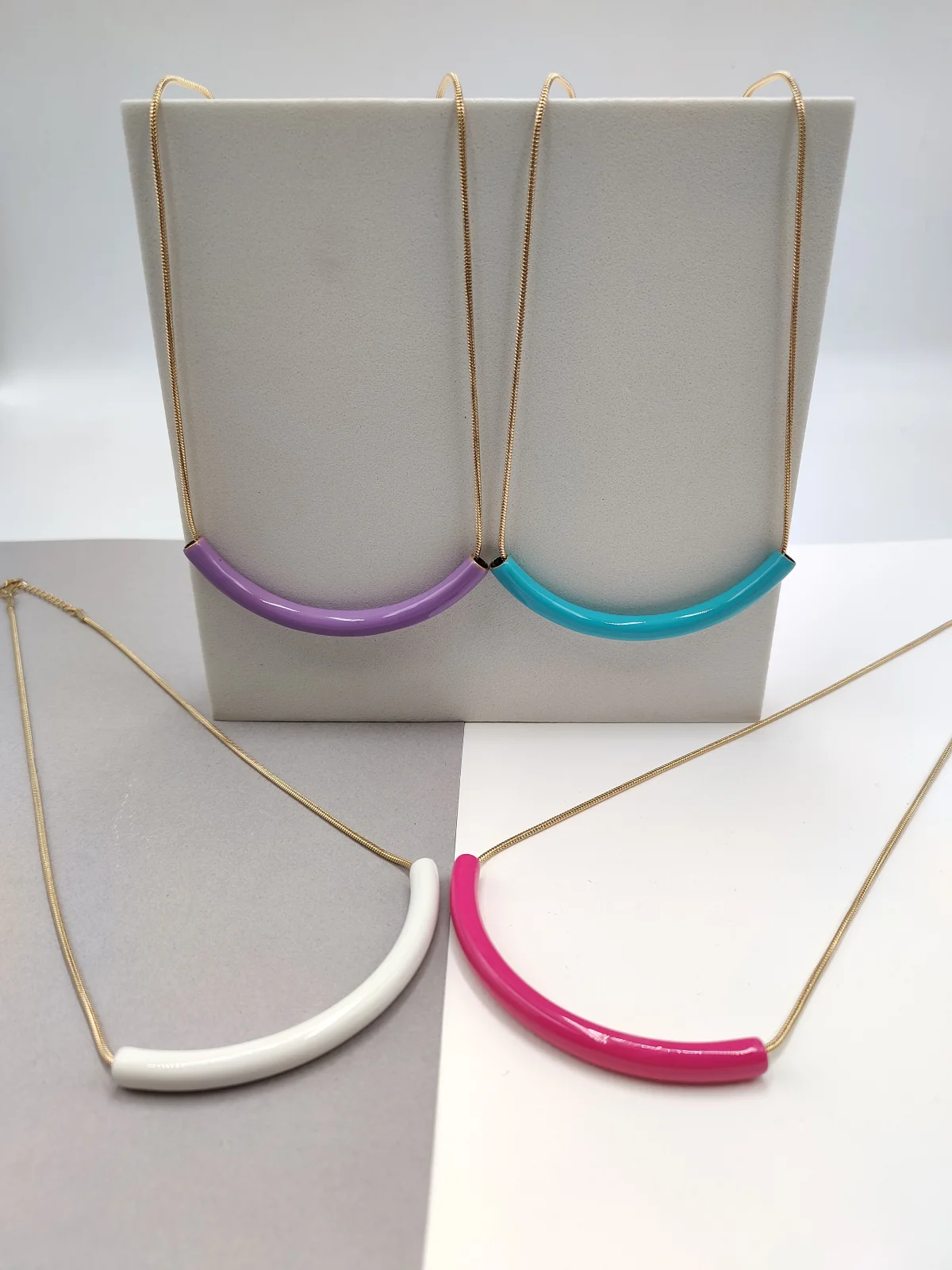 Stainless Steel Necklace with Enamel by Magis Handmade Jewels – view 2