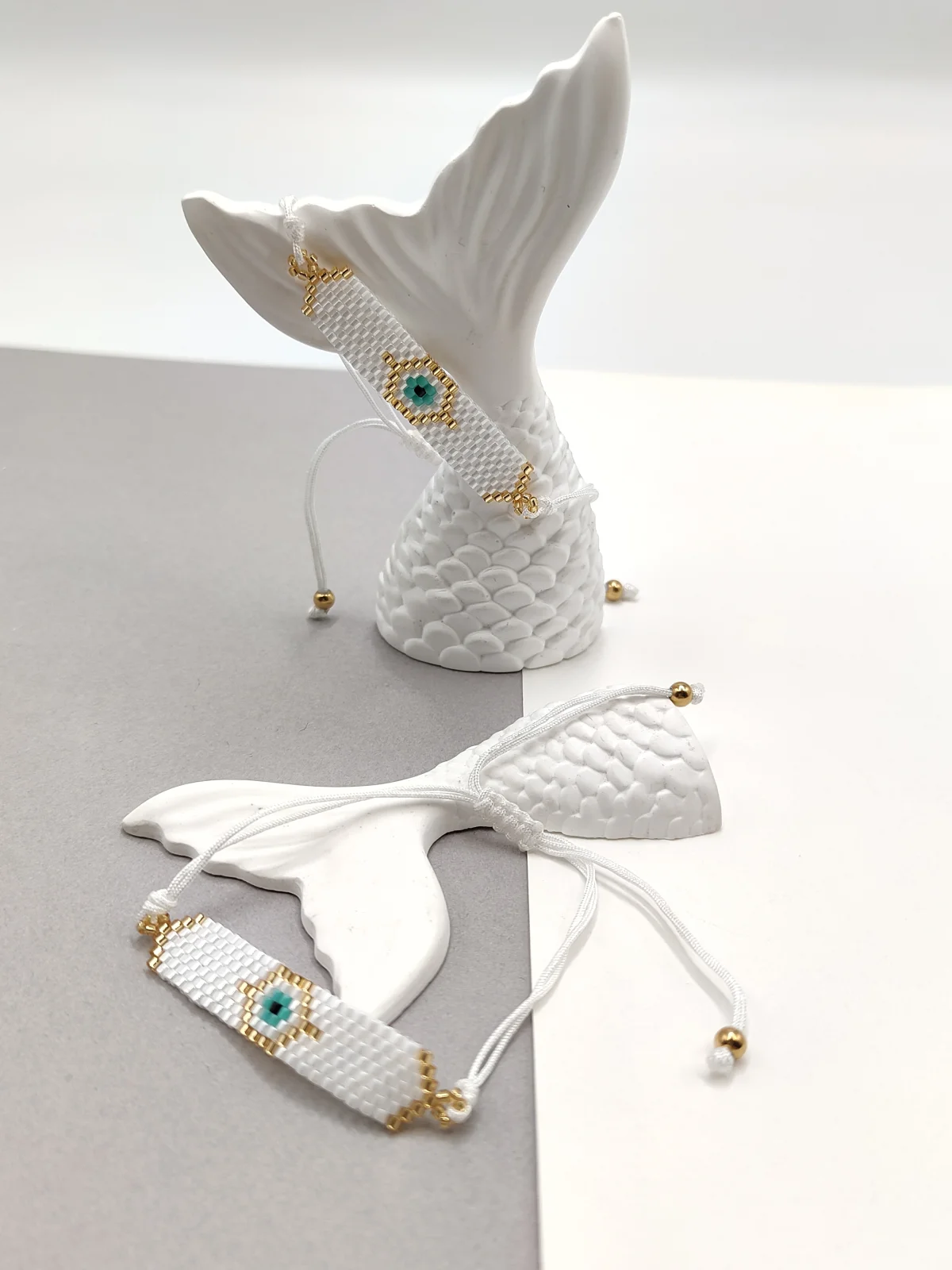 Bracelet with Miyuki Beads and Evil Eye by Magis Handmade Jewels – view 2