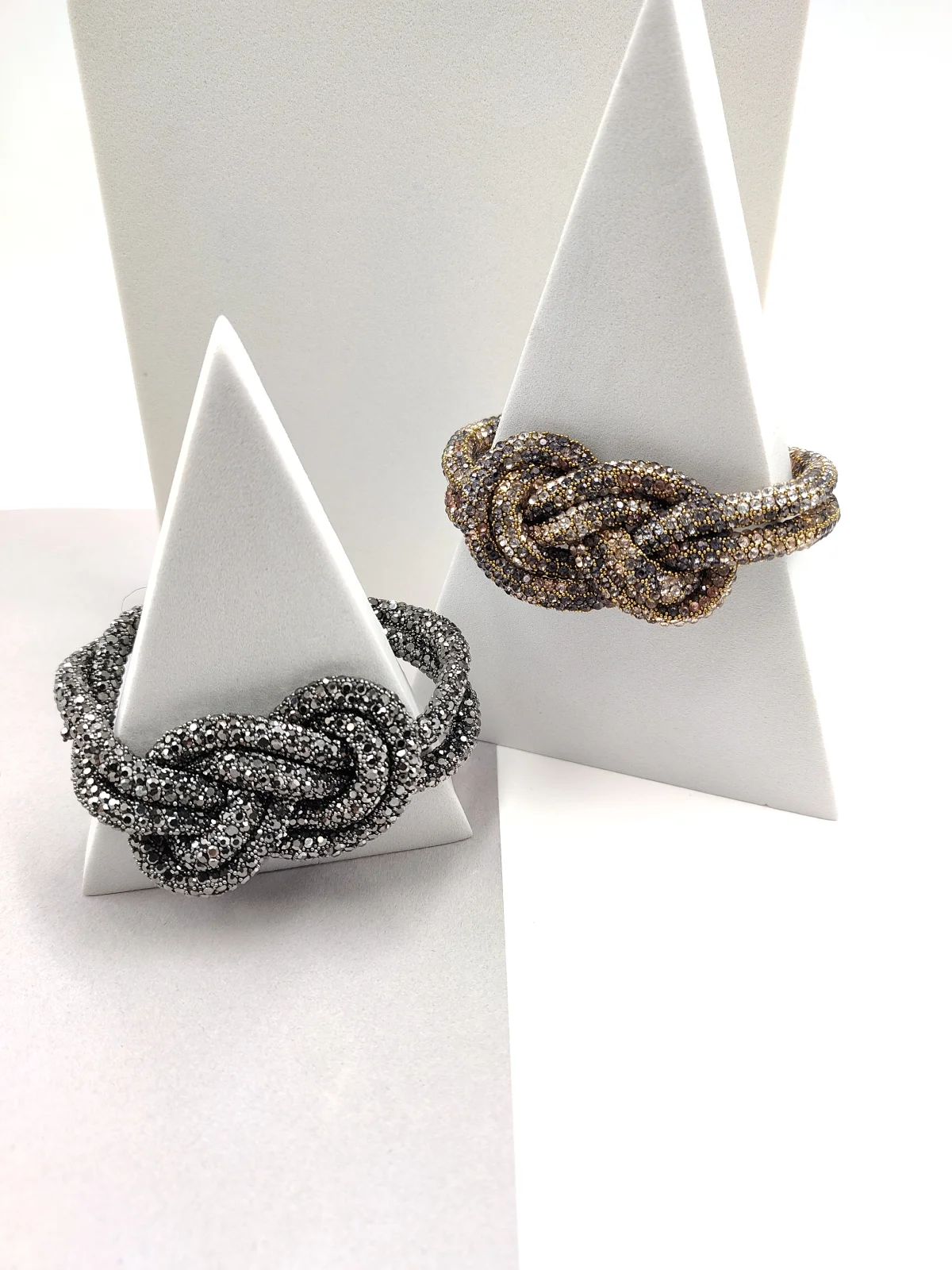 Bracelet with Cord, Crystals and Knot Design by Magis Handmade Jewels – view 2