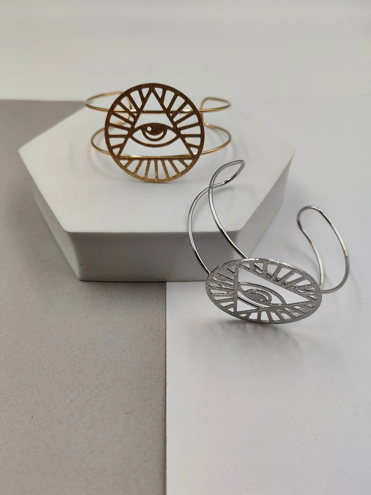 Stainless Steel Bracelet with Evil Eye by Magis Handmade Jewels – view 3