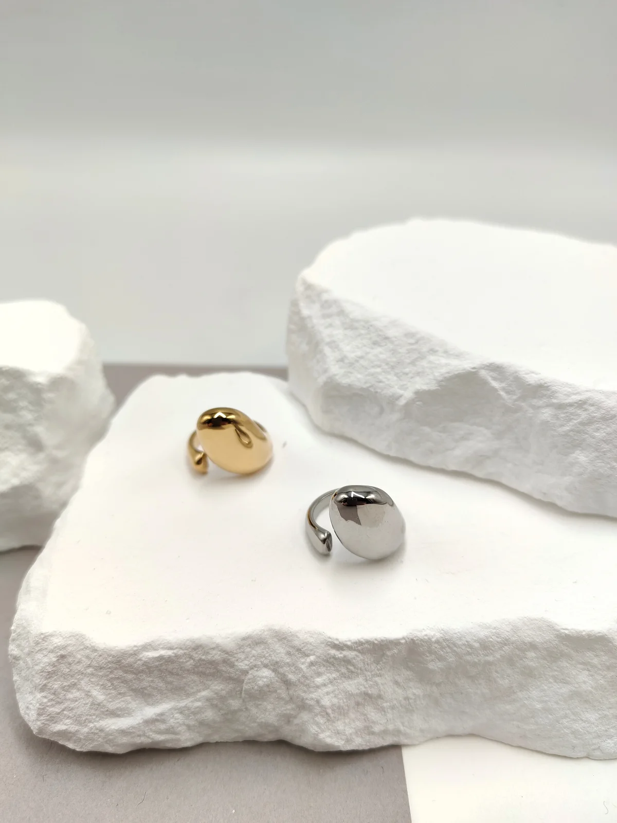Stainless Steel Signet Ring with Opening by Magis Handmade Jewels – view 2