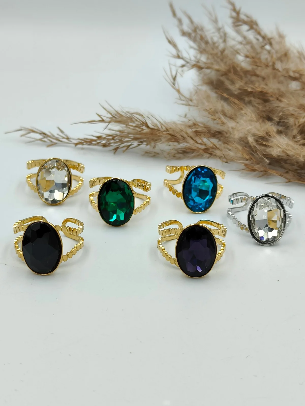 Stainless Steel Ring with Faceted Crystal by Magis Handmade Jewels – view 3
