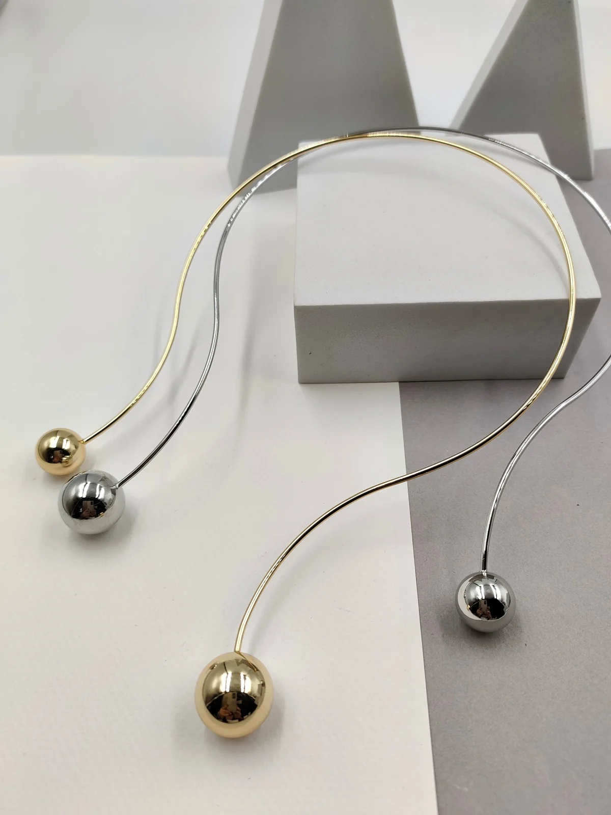 Stainless Steel Necklace with Beads by Magis Handmade Jewels – view 2