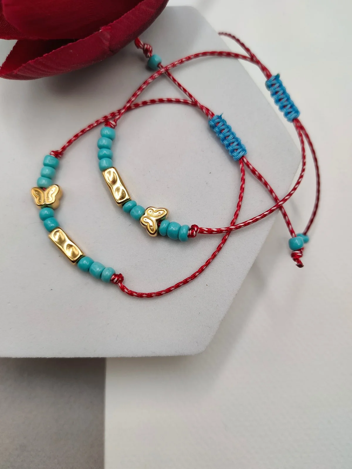 Traditional March Bracelet with Gold-Plated Details and Beads by Magis Handmade Jewels – view 2