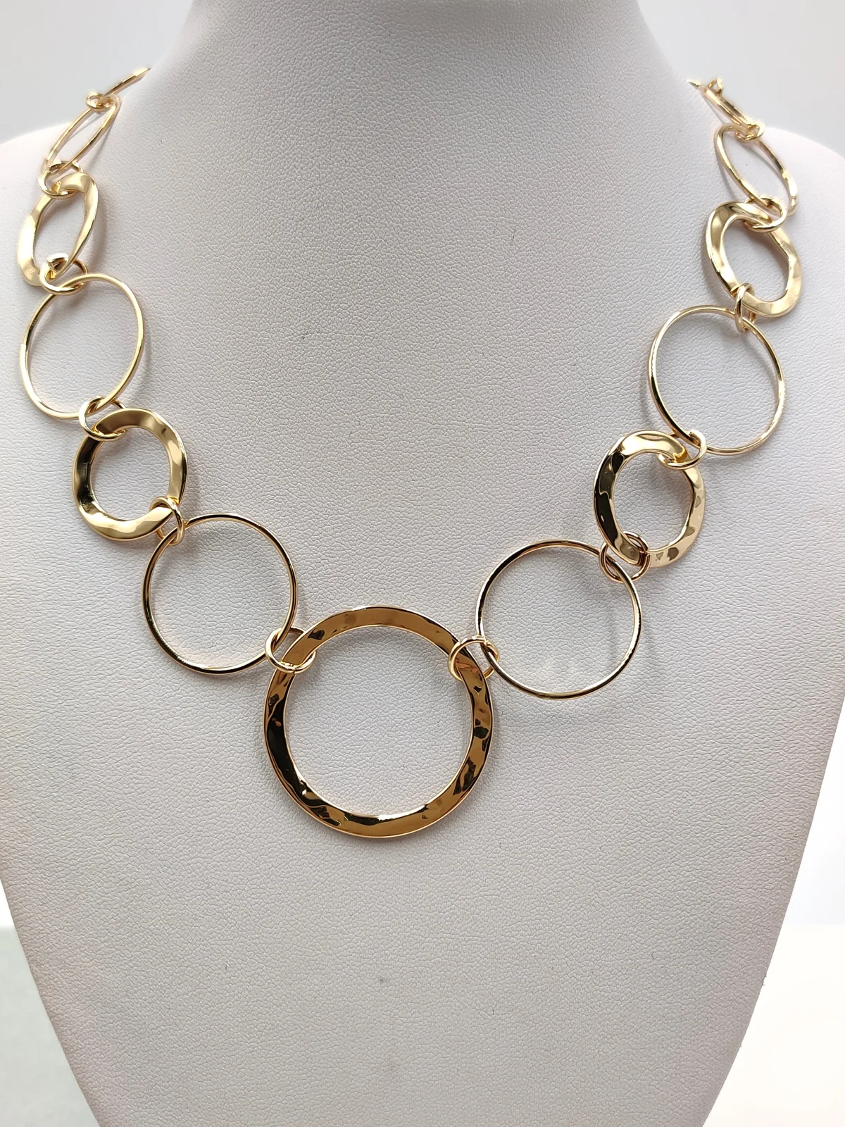 Stainless Steel Choker Necklace with Circles by Magis Handmade Jewels – view 2