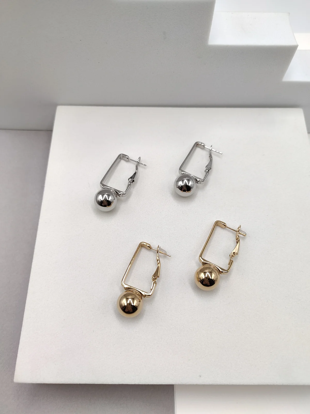 Stainless Steel Earrings with Beads by Magis Handmade Jewels – view 2