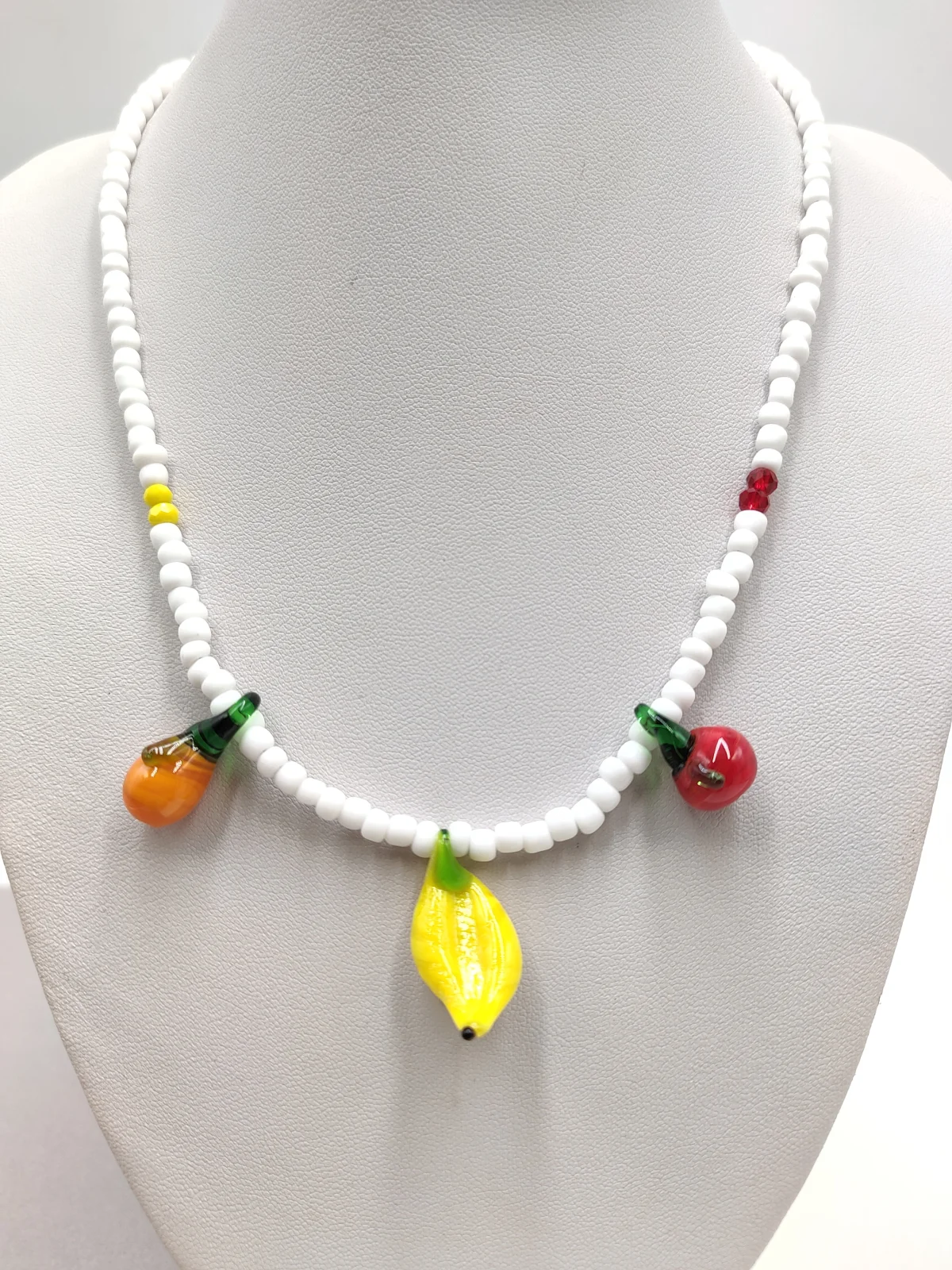Necklace with Glass Beads and Fruit by Magis Handmade Jewels – view 4