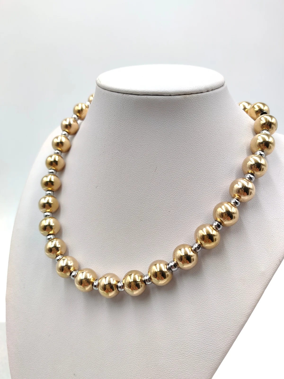 Stainless Steel Necklace with Beads by Magis Handmade Jewels – view 2