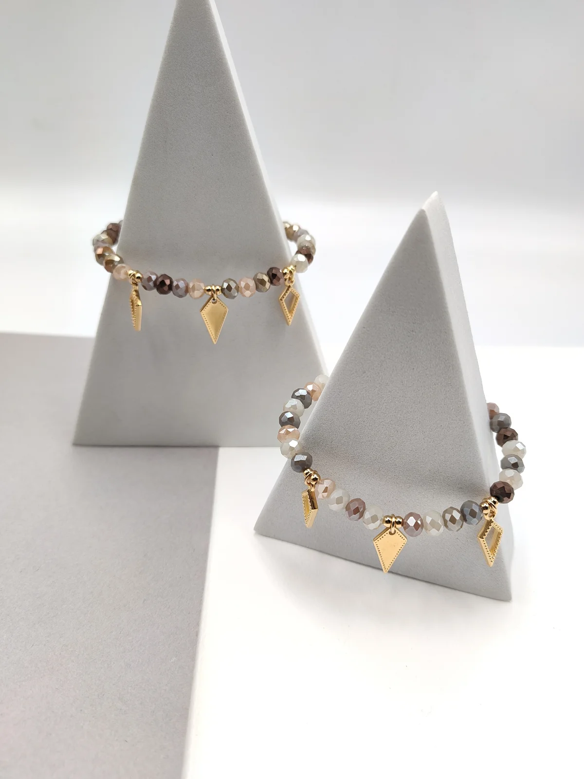 Bracelet with Crystals and Gold-Plated Details by Magis Handmade Jewels – view 2
