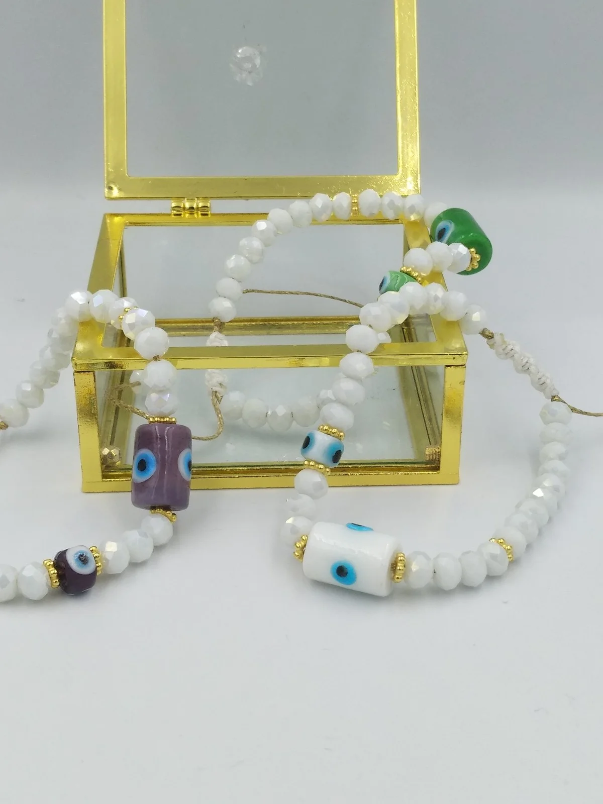 Bracelet with Crystals and Evil Eyes by Magis Handmade Jewels – view 8