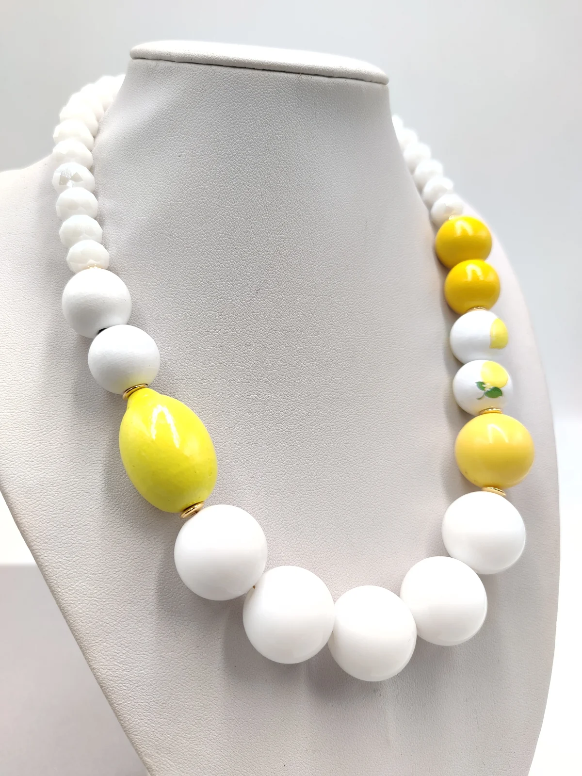 Necklace with Crystals, Acrylic and Wooden Beads by Magis Handmade Jewels – view 2