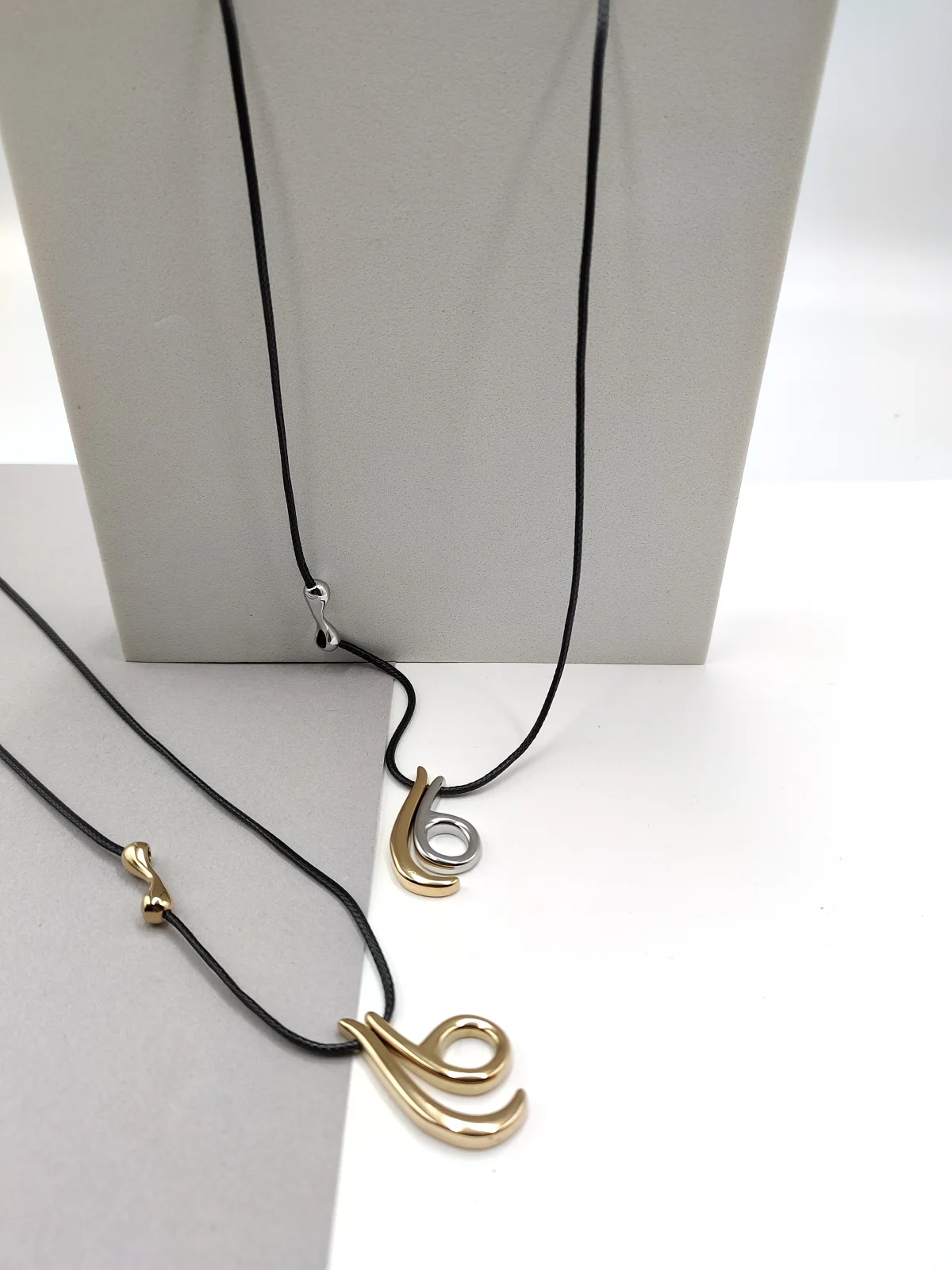 Lucky Charm Necklace with Cord and Stainless Steel Motif by Magis Handmade Jewels – view 2