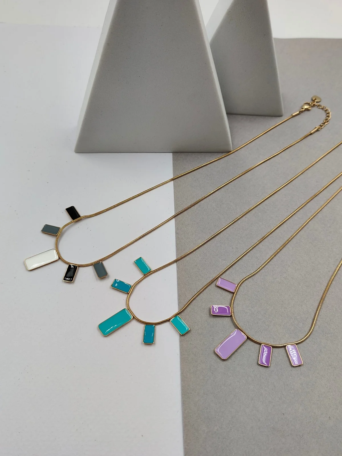 Stainless Steel Necklace with Enamel #750667