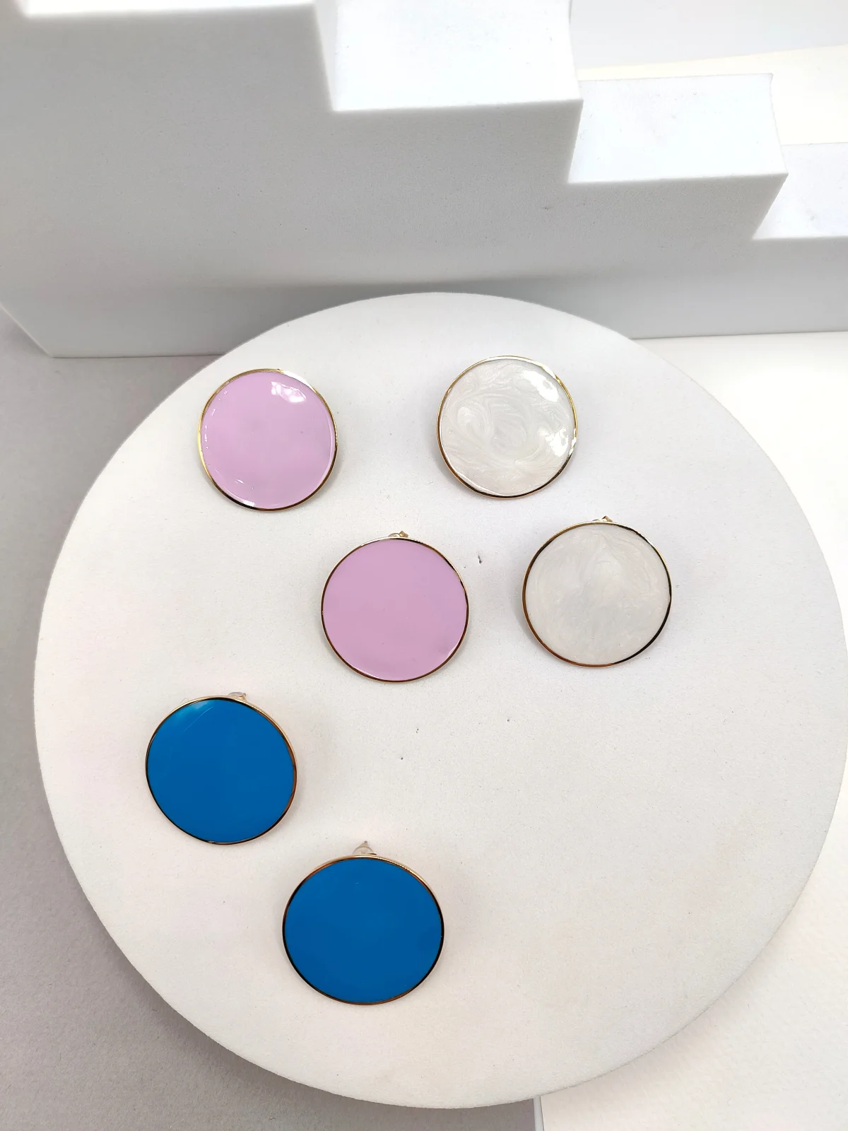 Stainless Steel Earrings with Enamel by Magis Handmade Jewels – view 2