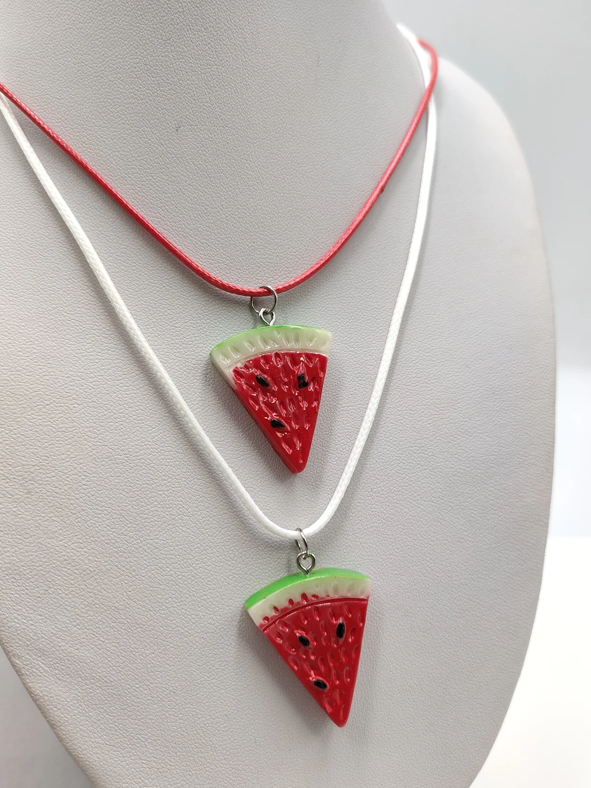 Necklace with Cord and Acrylic Watermelon by Magis Handmade Jewels – view 3