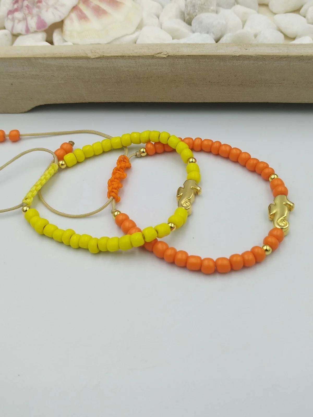 Bracelet with Beads and Gold-Plated Details by Magis Handmade Jewels – view 5