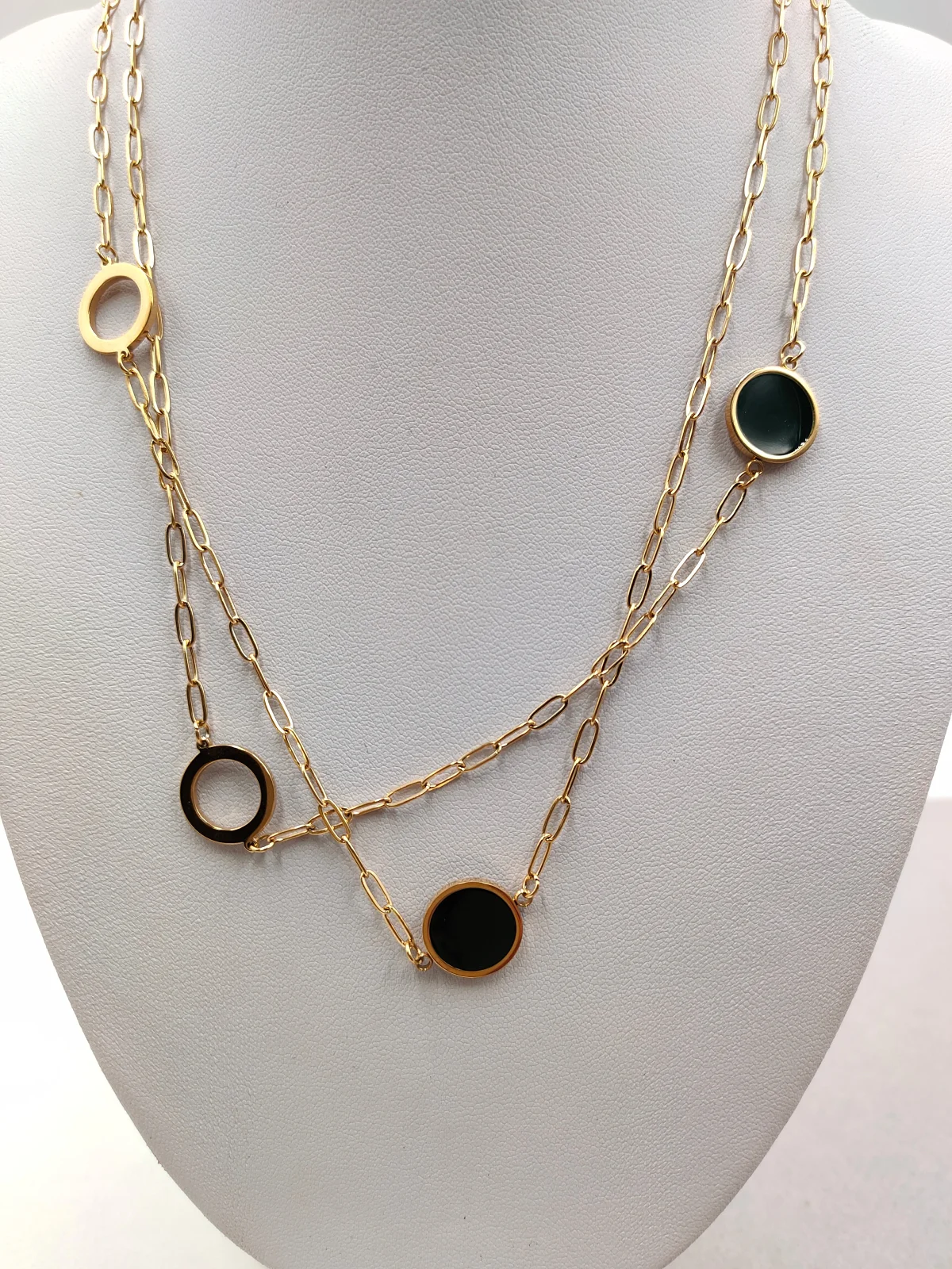 Stainless Steel Long Necklace with Enamel by Magis Handmade Jewels – view 3