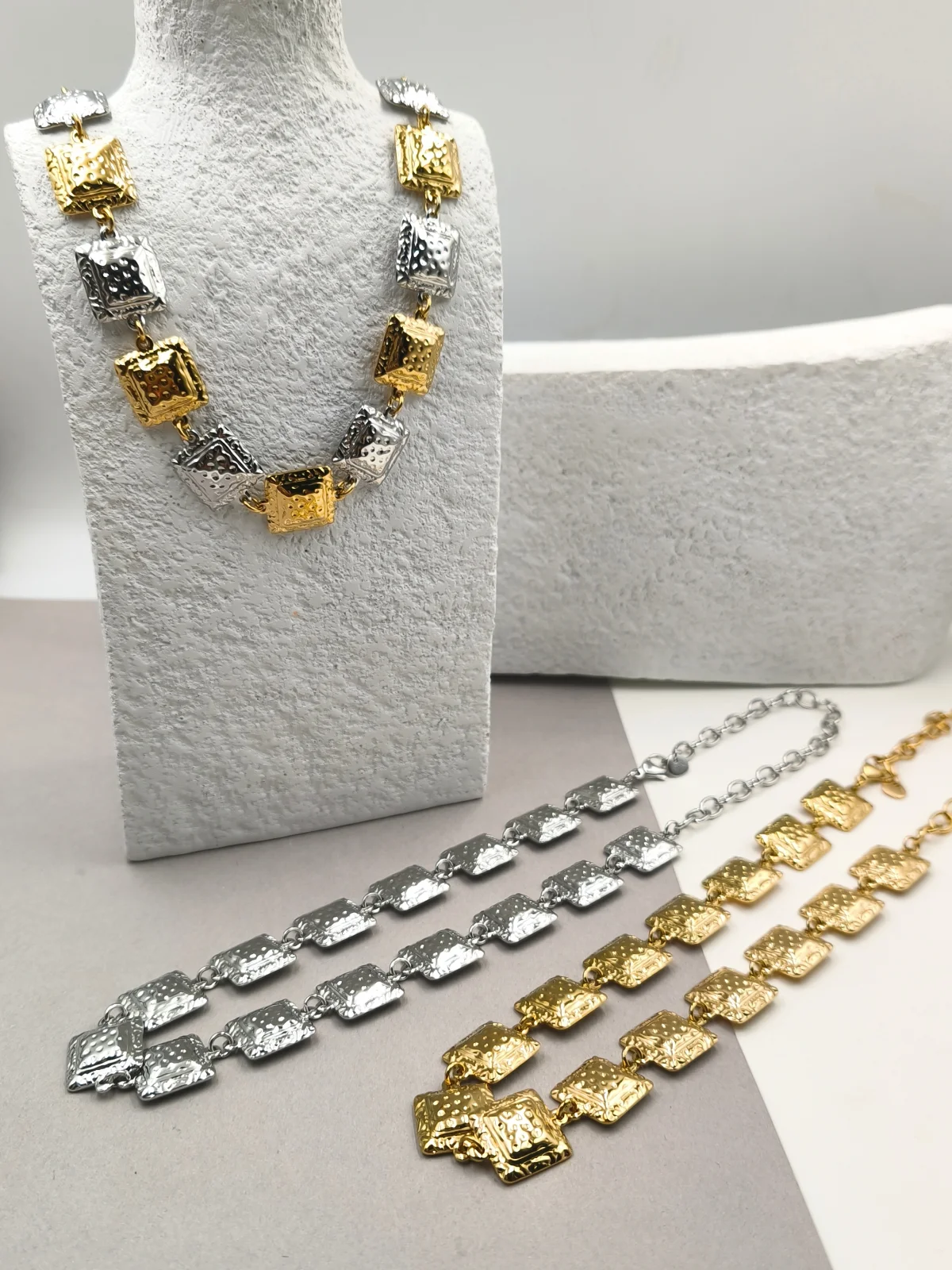Stainless Steel Necklace with Squares #903304