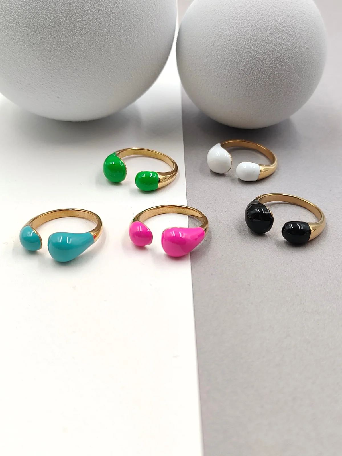 Stainless Steel Ring with Enamel by Magis Handmade Jewels – view 2