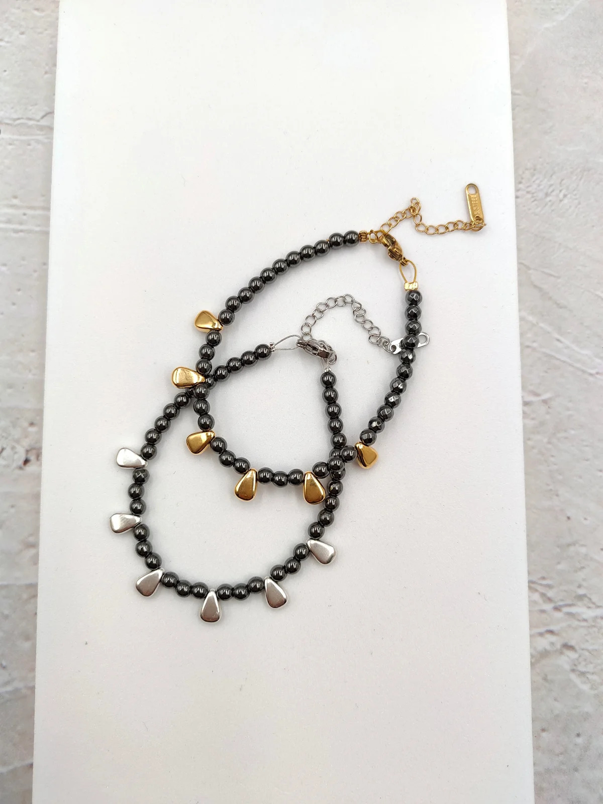 Bracelet with Hematite and Drop Motif by Magis Handmade Jewels – view 4