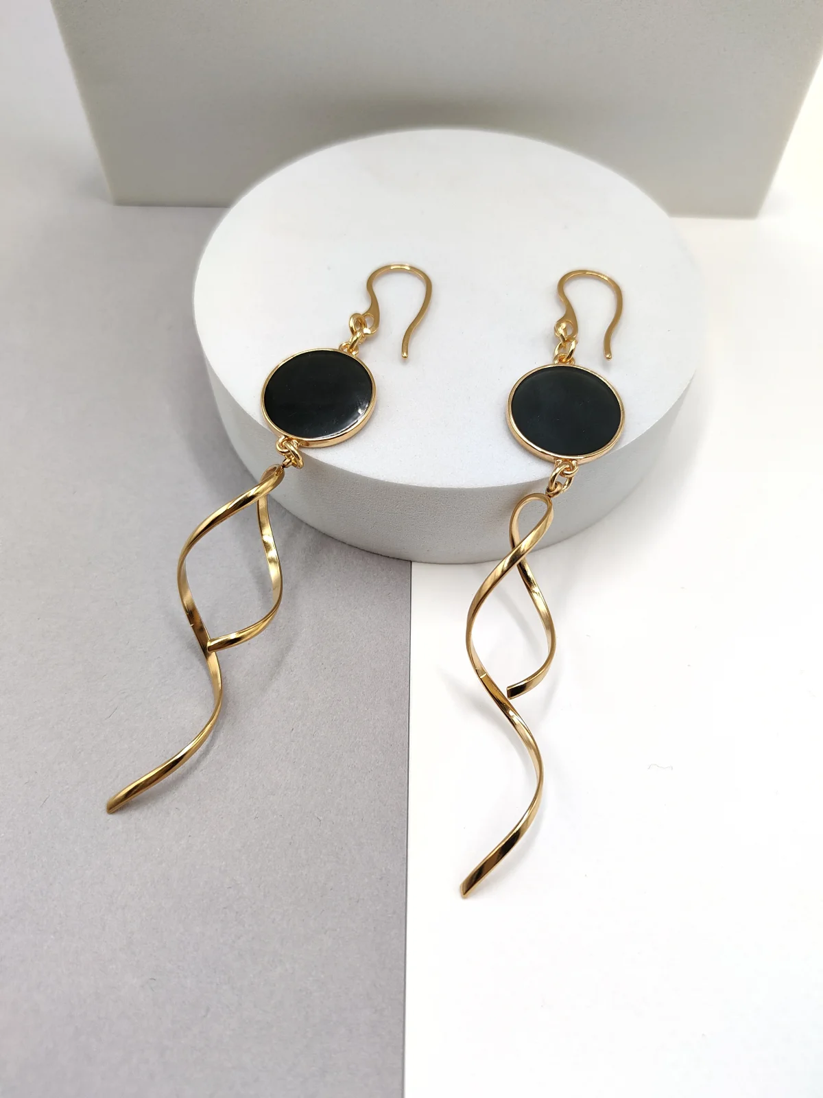 Stainless Steel Earrings with Stained Glass by Magis Handmade Jewels – view 2