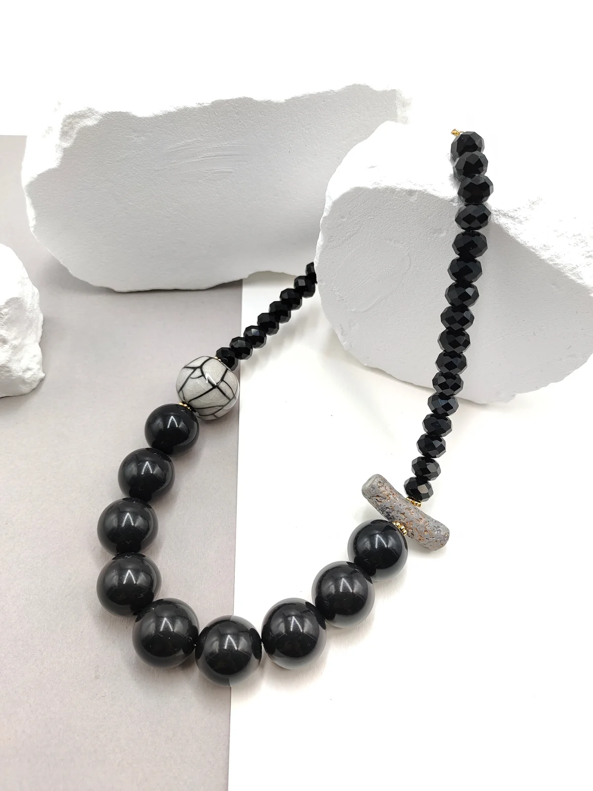 Necklace with Crystals, Glass and Ceramic Beads by Magis Handmade Jewels – view 2